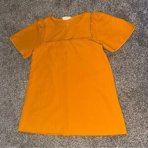 Betsey’s Boutique Shop Women’s Small Mustard Yellow Short Sleeve Blouse